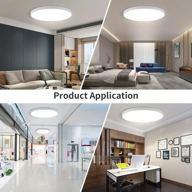 LOVHAUS Lot De 2 Plafonniers LED RGB Ronds, Télécommande, 24W 2400LM, 2700K-6500K, Changement De Couleur - 7