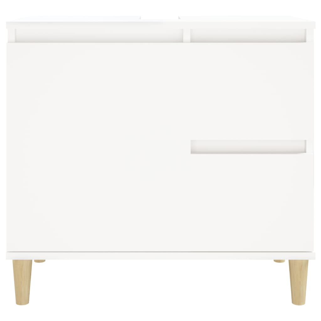 Mueble de baño blanco 65x33x60 cm de madera contrachapada - 7