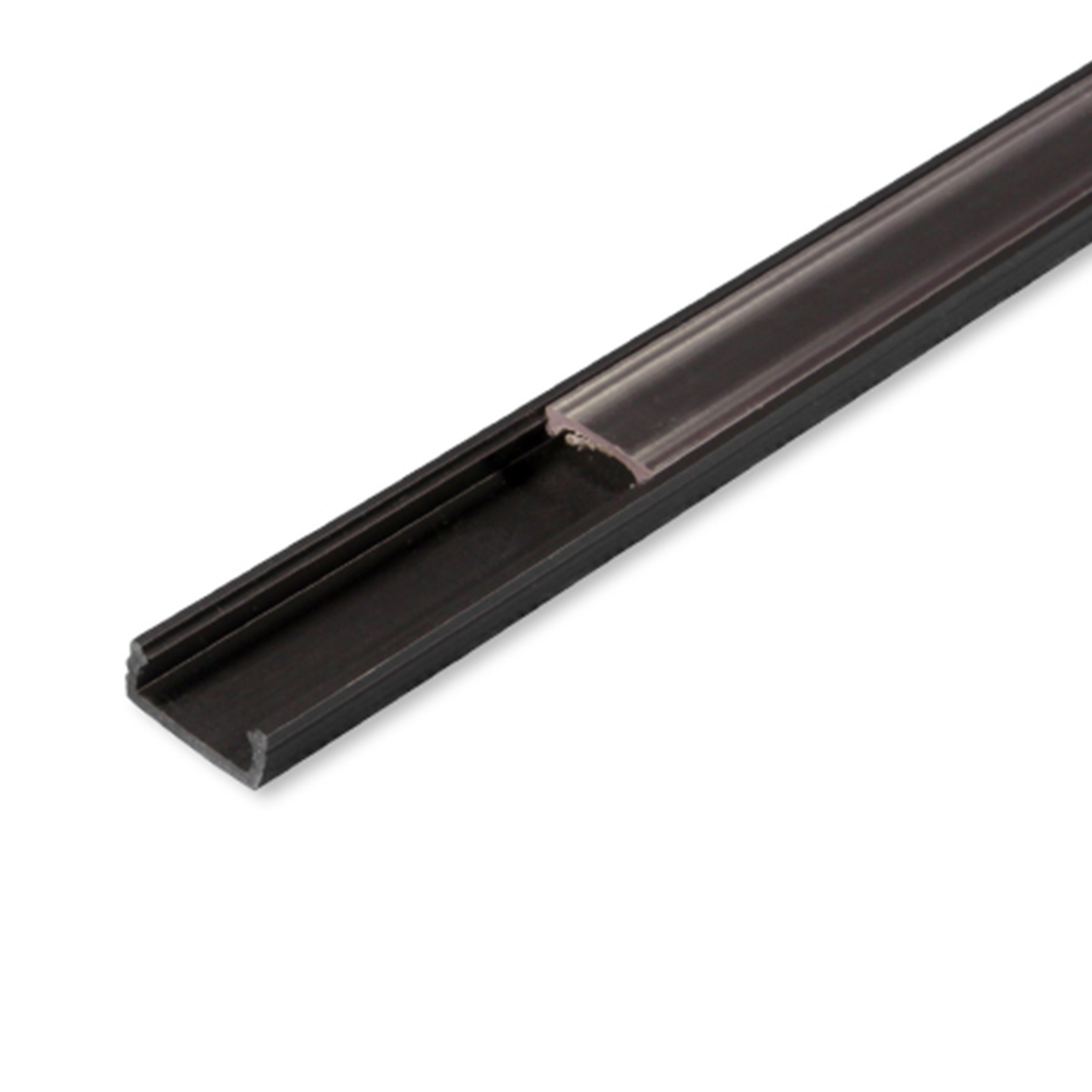 Profil do taśm LED PCV Slim 16x7 1m czarny z transparentnym kloszem MasterLED