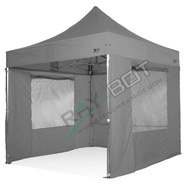 Gazebo Pieghevole 3x3 RAY BOT Grigio Professionale Con Laterali Finestre . Tessuto Impermeabile Da 350g/m in PVC. Gazebo Rapido