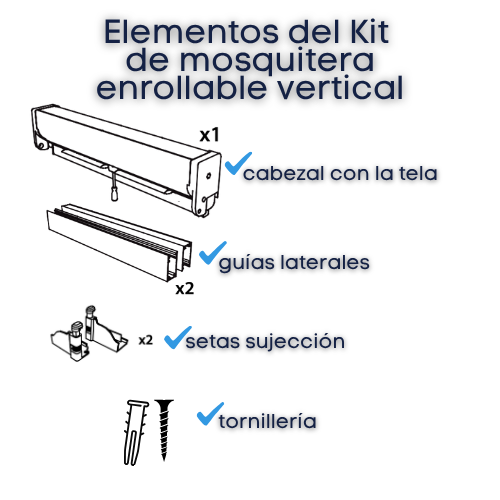 Mosquitera enrollable vertical 160x120 recortable blanco - 7