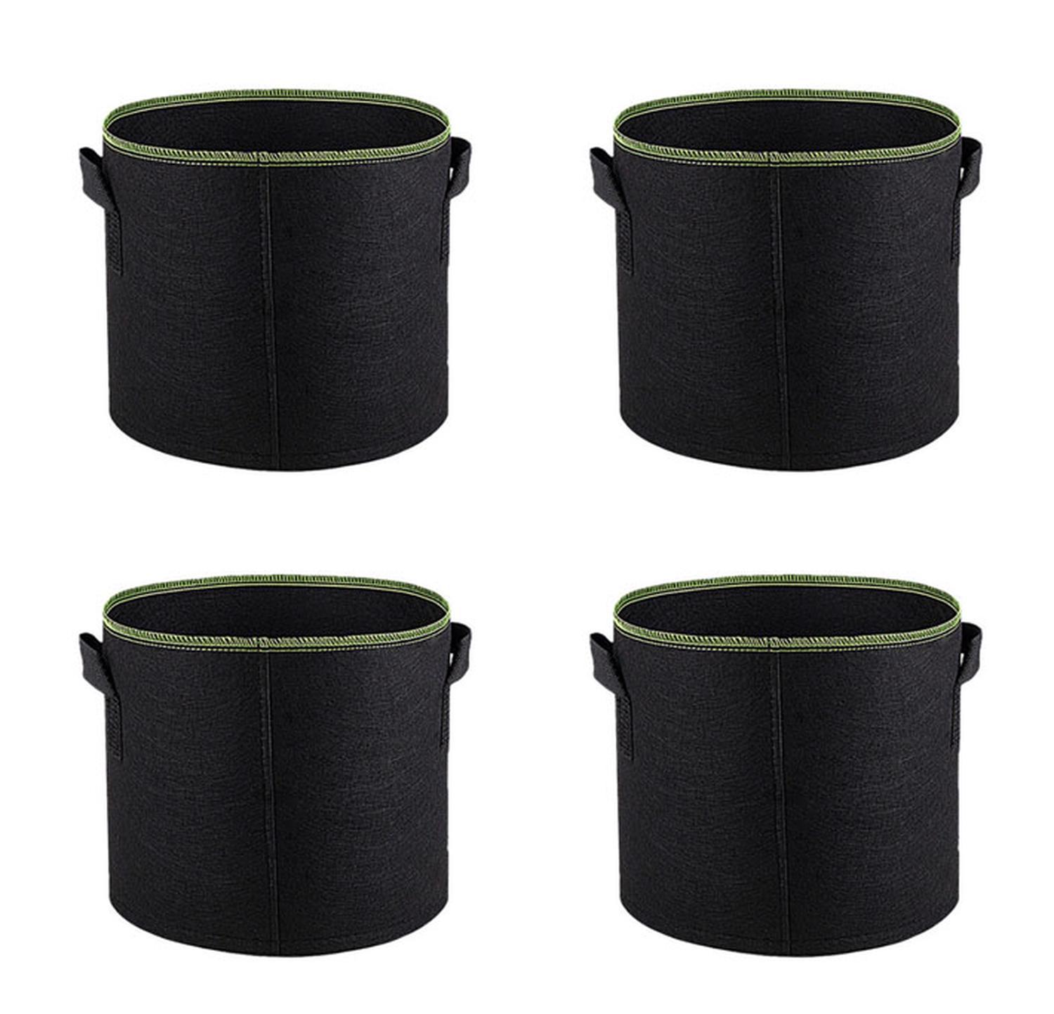 Zestaw 4 woreczków do sadzenia 23L (32 x 29) - z uszkami - Woreczki do sadzenia nienaftozwoe - Oddychające + trwałe - (czarny)