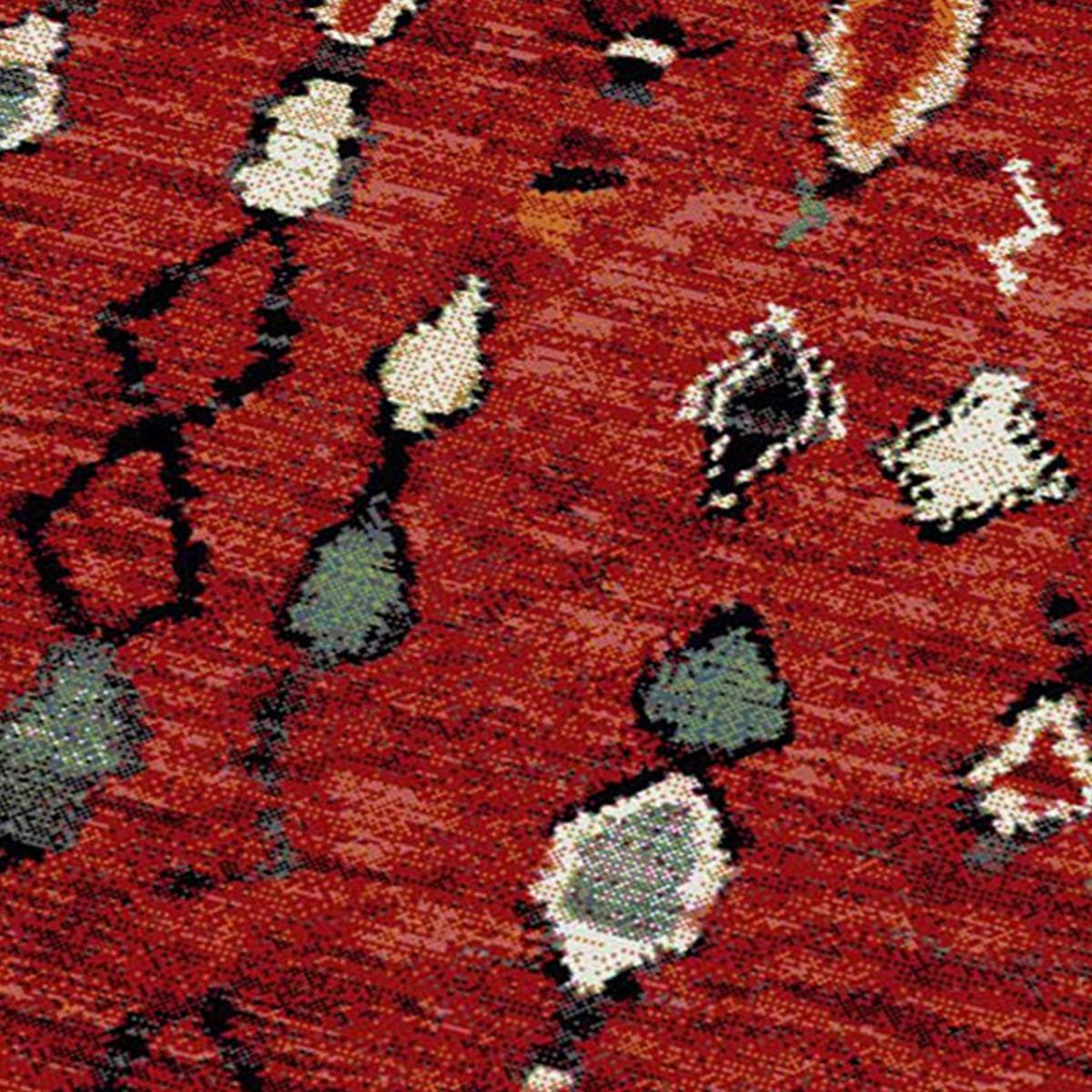 Tapis berbère 160x230 tissé motifs tribaux LYN8 MOROCO rouge - 4