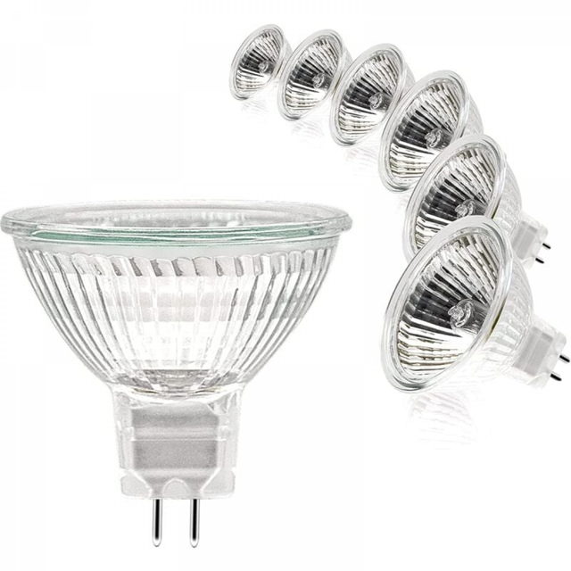Ampoules halogènes MR16 12V - Pack de 6, 20W, blanc chaud 2700K, dimmables, idéal pour plafonnier, éclairage précis et économique