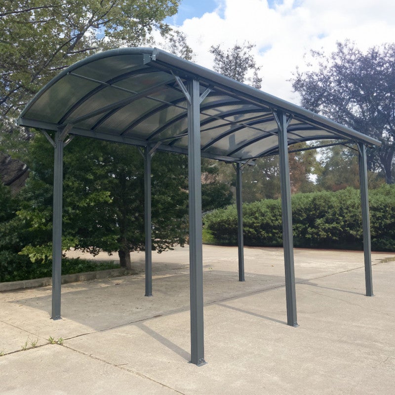 X-Metal Carport aluminium 18,3m² pour camping car anthracite polycarbonate 6mm - 2