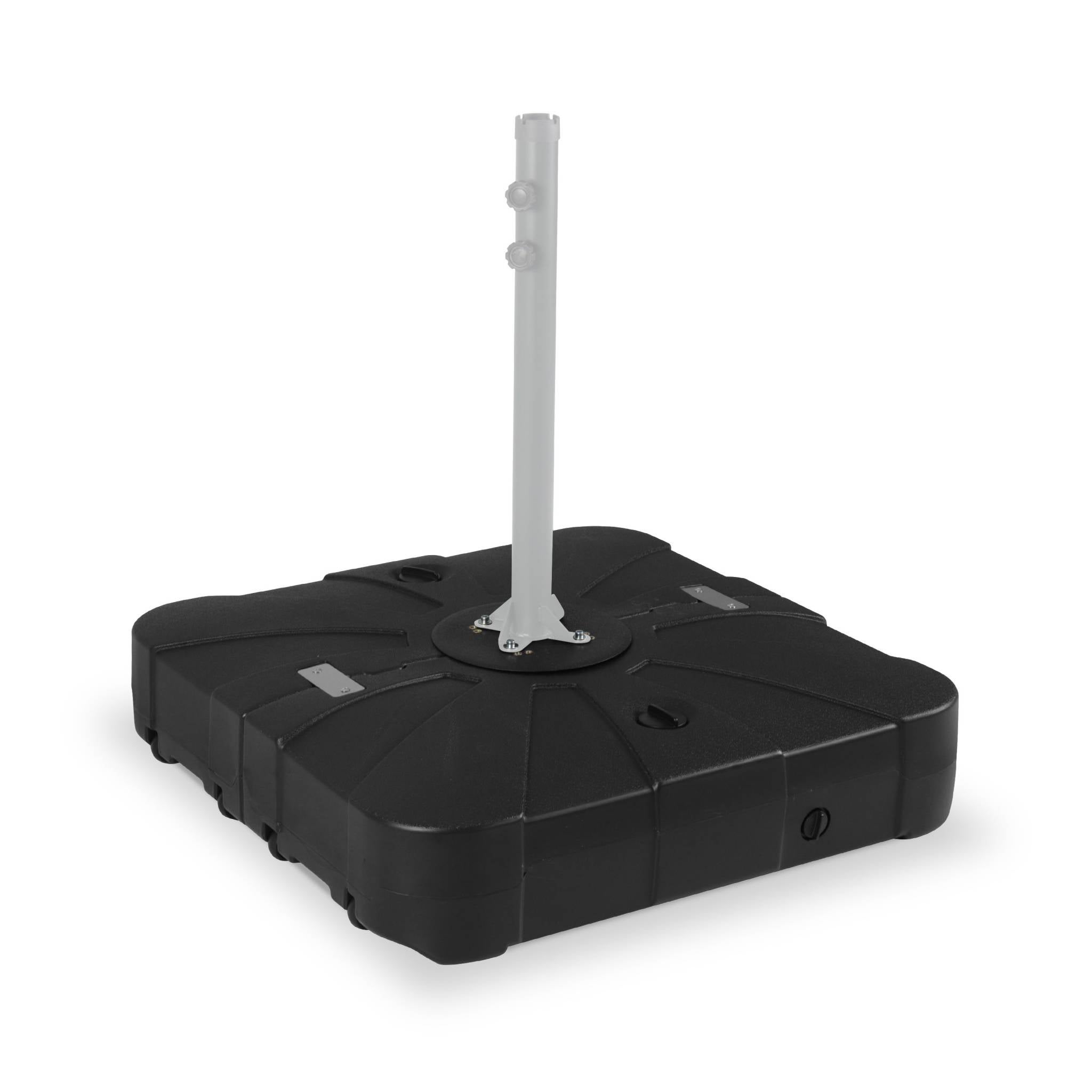 Pied pour parasol déporté remplissable 100L en plastique noir avec roulettes - Base à lester PIED POUR PARASOL DÉPORTÉ - 4