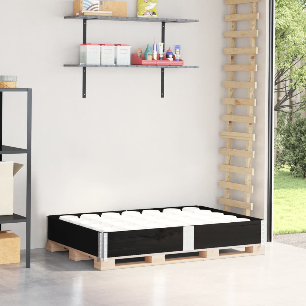 Collarín para palet negro 150x100 cm madera maciza de pino