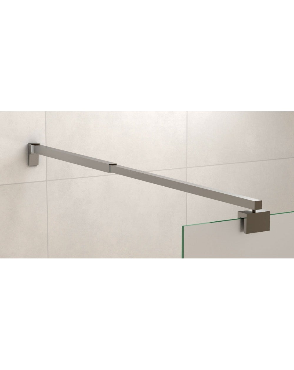 Pannello doccia fisso 1 porta + 1 fisso | Vetro trasparente da 6 mm | Altezza 195 cm | Profilo cromato lucido 115 cm (adattabile 109-114 cm) - 4
