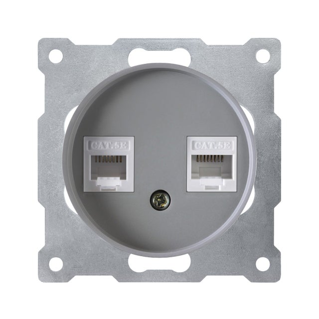 Prise double 2xRJ45, Cat.5e UTP-