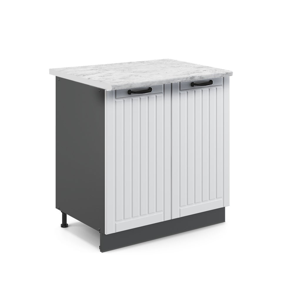 Vicco Szafka pod zlew Fame-Line, Biały domek wiejski, 80 cm z półką, BP Marmur