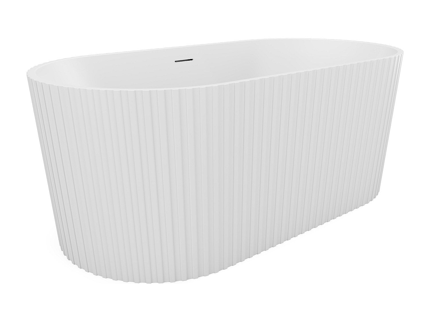 Wanna wolnostojąca akrylowa ryflowana - Biały mat - 220 l - 150 x 75 x 58 cm - ALIENA