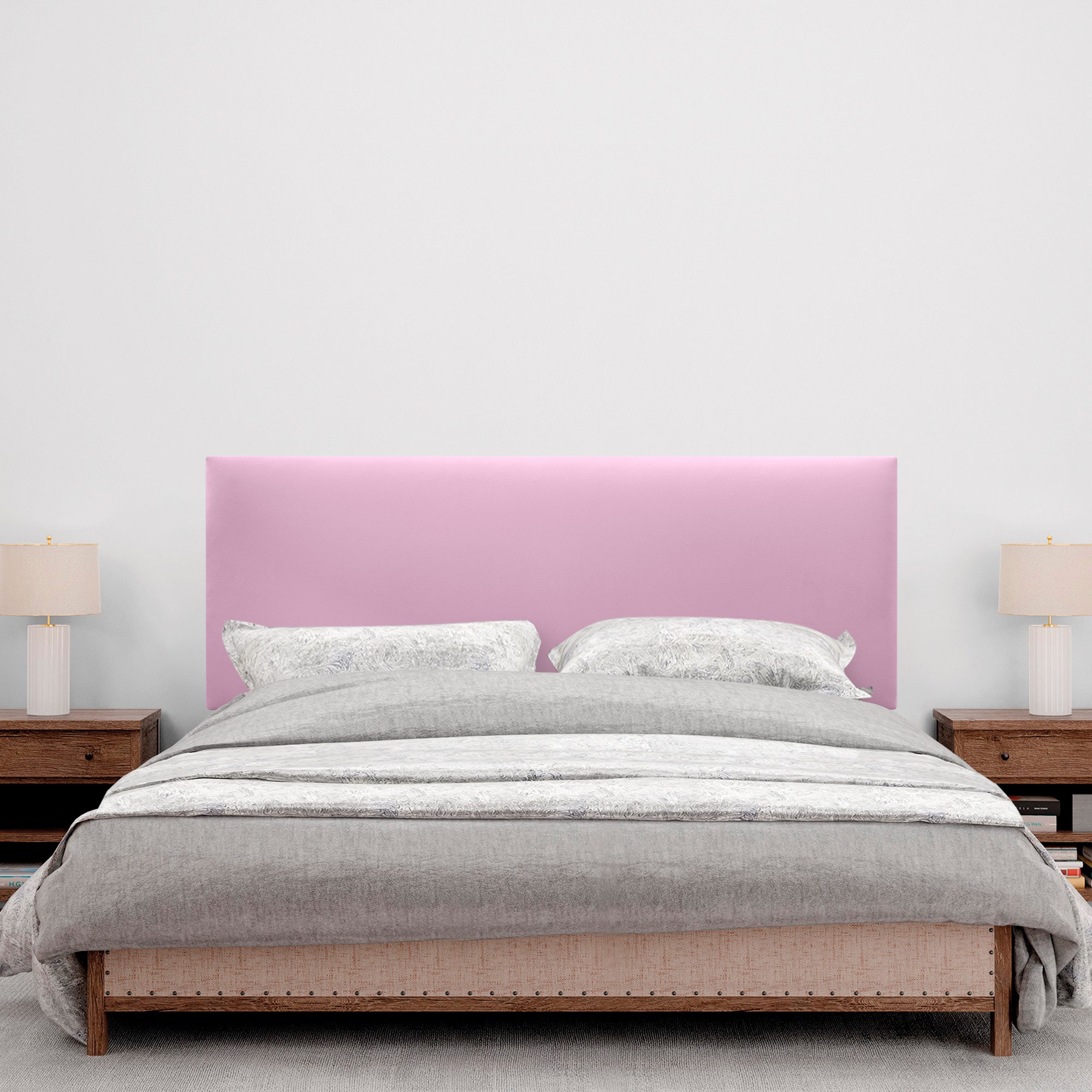 DHOME Cabecero de Polipiel Liso y con Patas cabeceros Cabezal tapizado Cama (Polipiel Rosa, 145cm (Camas 120/135/140)) - 4