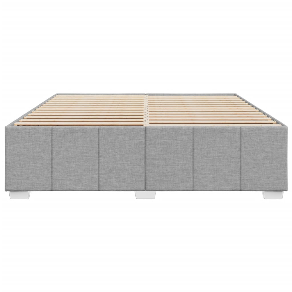 Cadre de lit sans matelas gris clair 200x200 cm tissu - 4