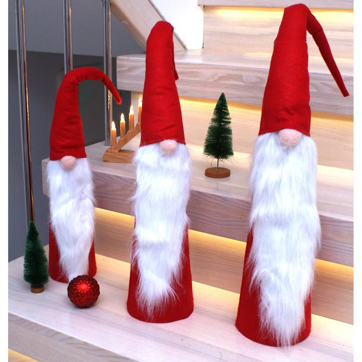 Set czerwonych mikołajów dekoracyjnych 60,70, 80 cm - 2