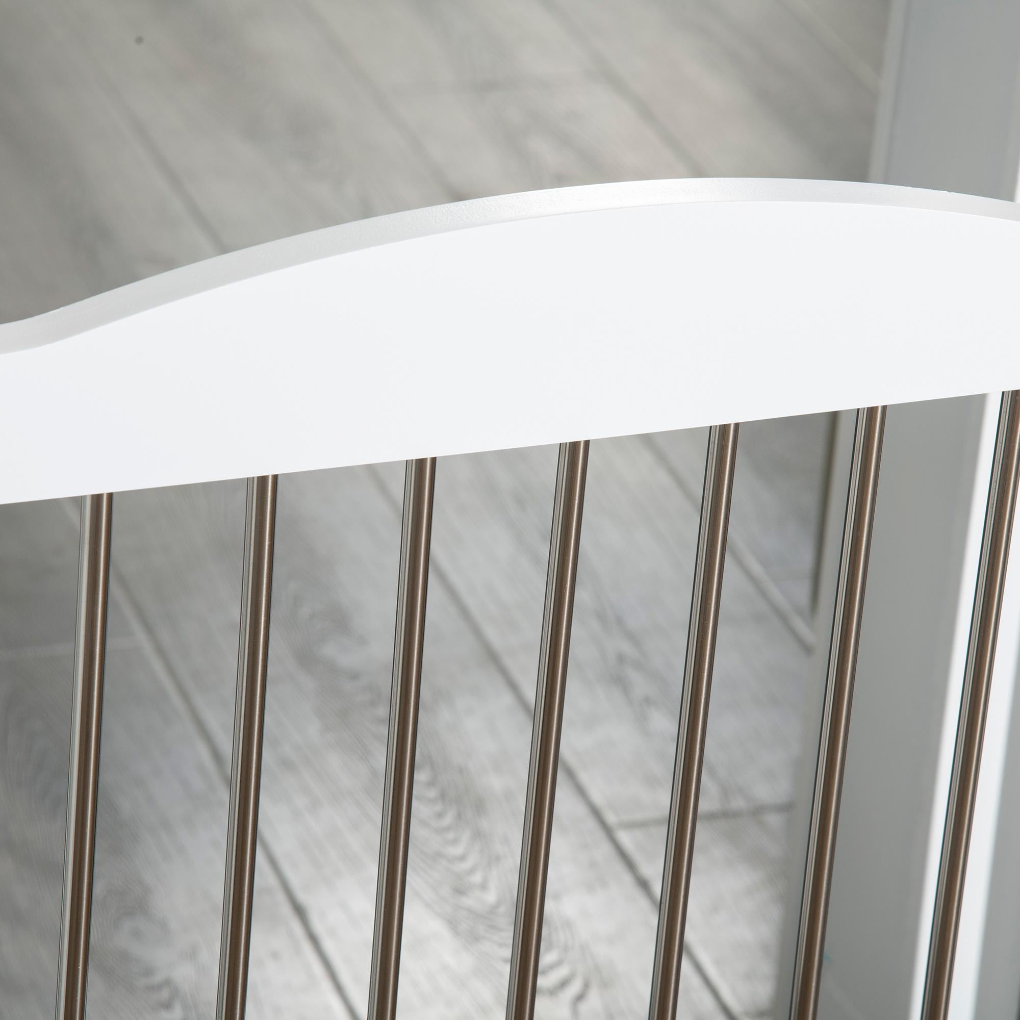 Barreira de Segurança para Animais de Estimação PawHut Branco MDF e Aço 154x30x80cm - 7