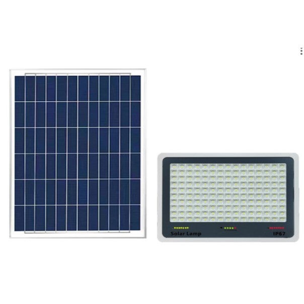 Proiector LED solar Flippy 300W, cu senzor de lumina, IP67, negru