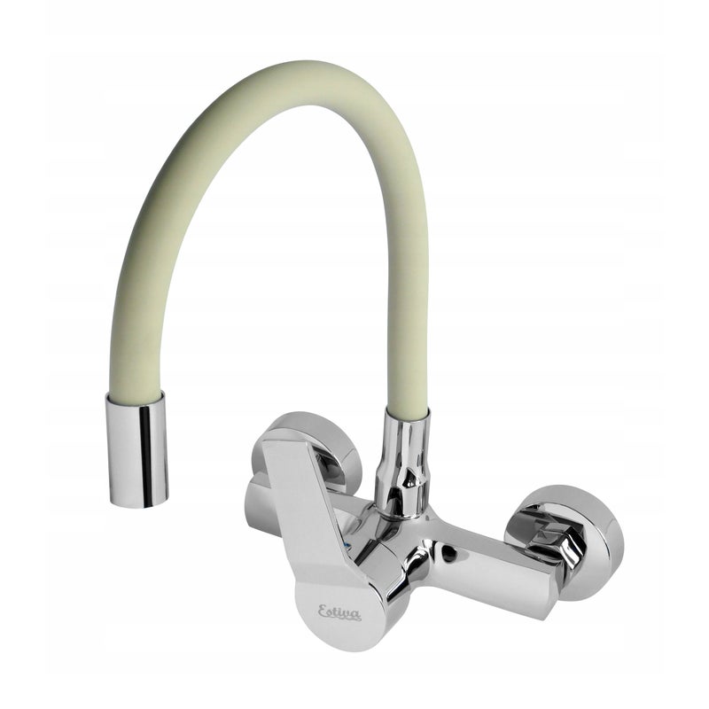 Bateria kuchenna ścienna Estiva AKSA Beige beżowa wylewka elastyczna