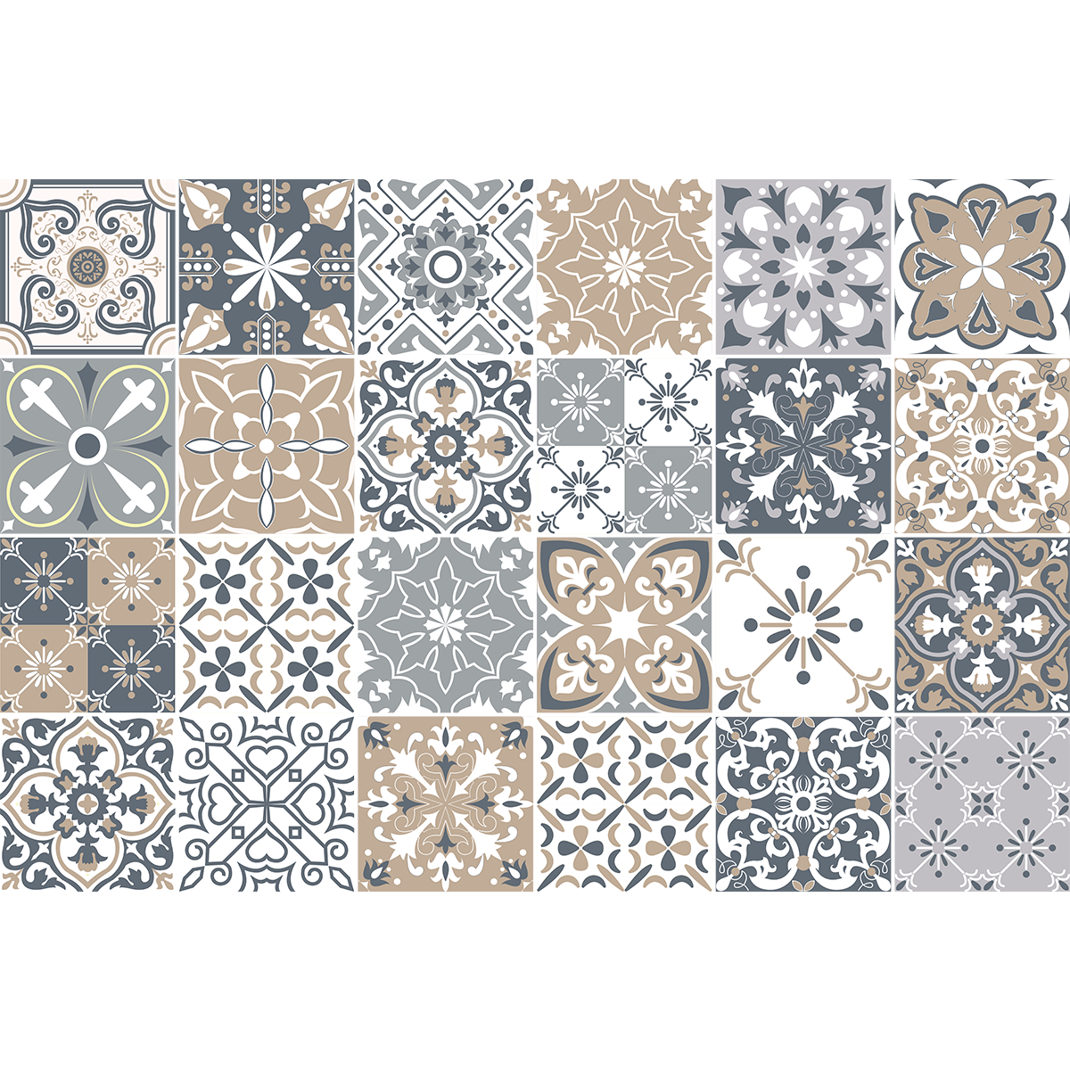 24 adesivi piastrelle di cemento azulejos bruniona - Sticker adesivo - adesivi murali - 24stickers10x10cm - 2