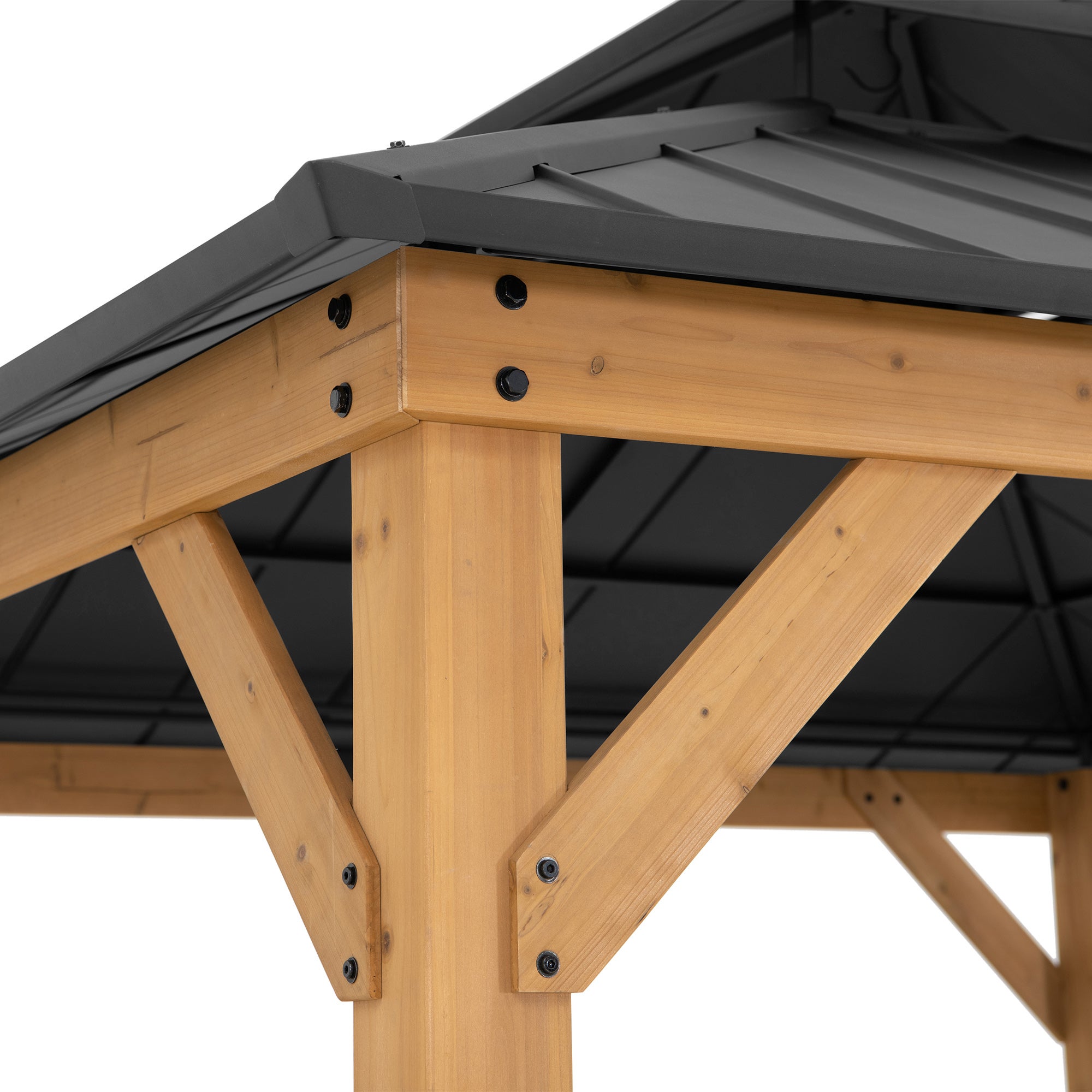 Tonnelle en bois de cèdre KAPS - 330cm x 330cm, anthracite - 7