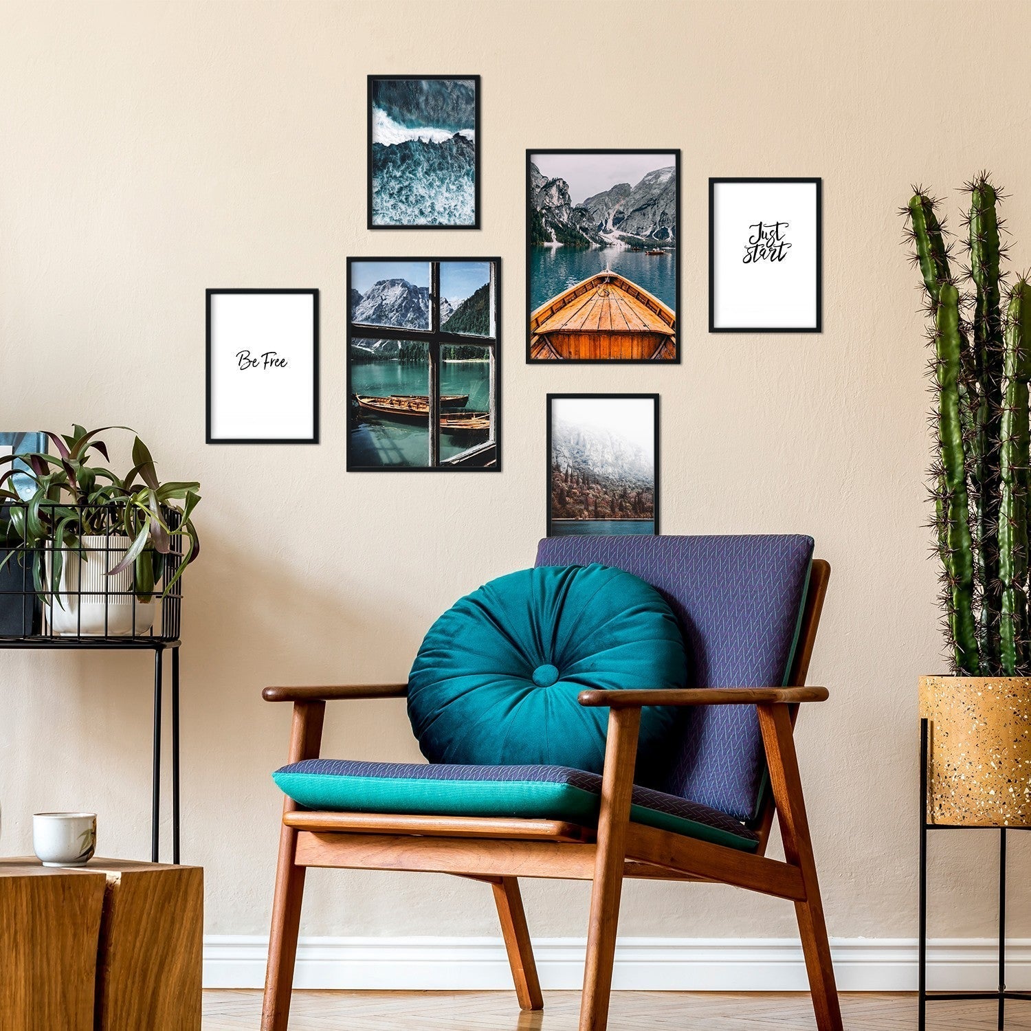 Zestaw 6 odbitek fotograficznych górski krajobraz zimowe malowanie ścian do minimalistycznej, nowoczesnej dekoracji domu A3 i A4. Nieoprawiony