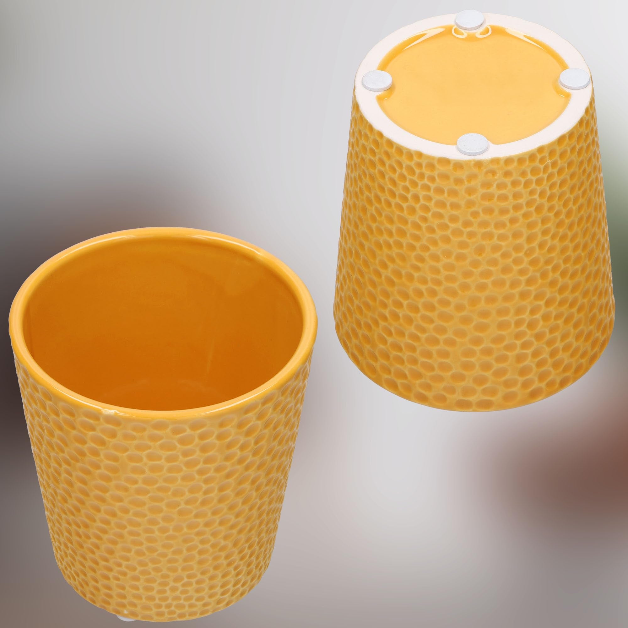 Zestaw 2x doniczka donica osłona ceramiczna ⌀ 9,5cm kwiaty rośliny storczyk - KOTARBAU - 6