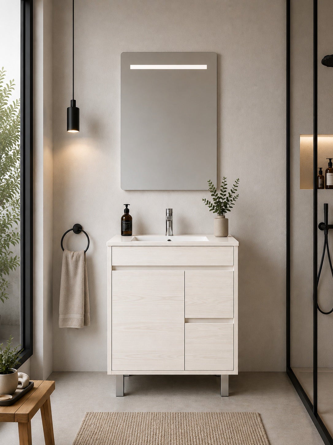 Mobilier de baie cu lavoar ORIGENBATH ISQUIA fără oglindă 50x40 cm alb nordic