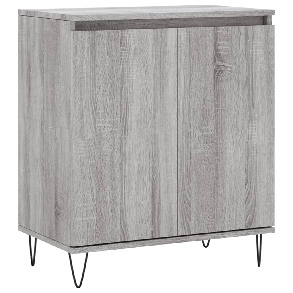 vidaXL Credenza Grigio Sonoma 35,5x35x76 cm in Truciolato e Metallo