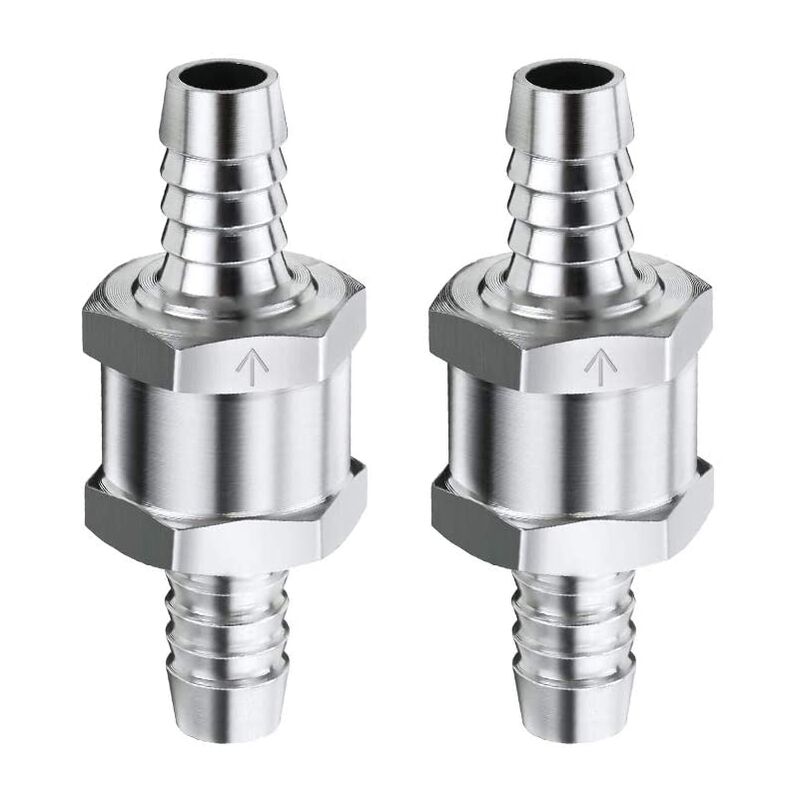Zawór zwrotny, aluminiowy zawór zwrotny paliwa, zawór kontrolny paliwa, do benzyny, oleju napędowego, gaźnika 6MM 2 szt. A