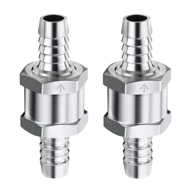 Clapet Anti-Retour, D'aluminium Carburant Non Retour Clapet Anti-Retour, Valve De Contrôle De Carburant, pour Essence Diesel Carburateur 6MM 2Pcs A