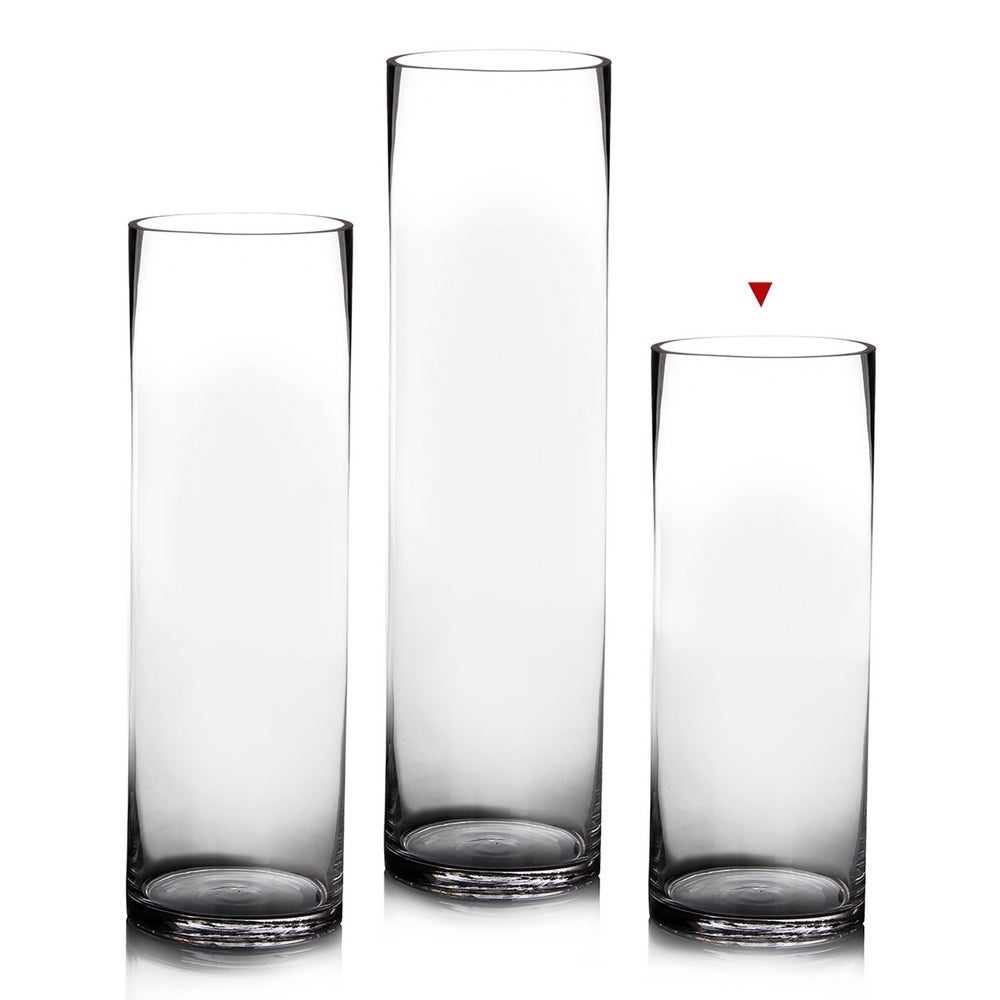 Vase cylindrique en verre transparent - 3