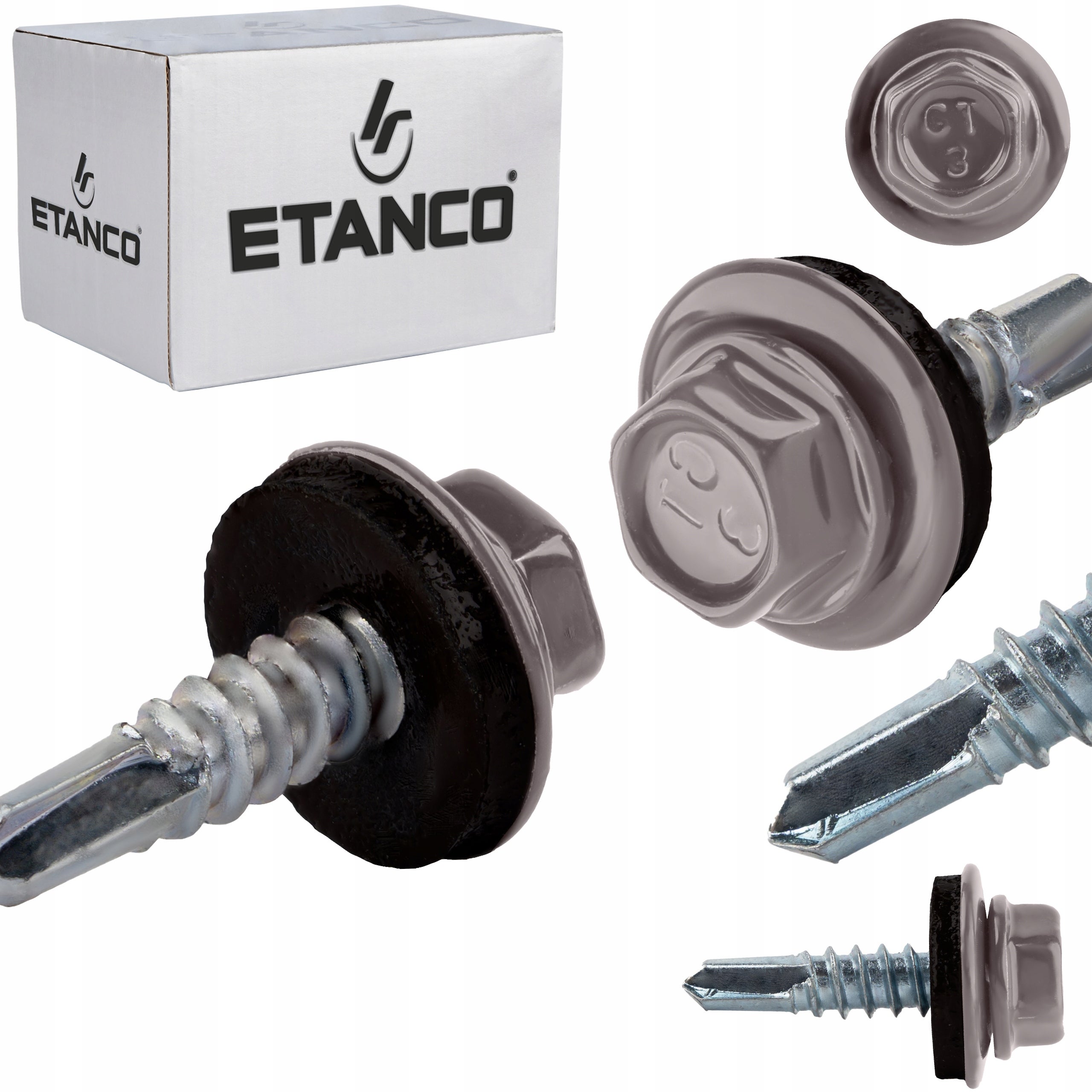 Wkręty samowiercące do metalu Etanco GT3 Z14 4,8x19 mm RAL 9007 250szt