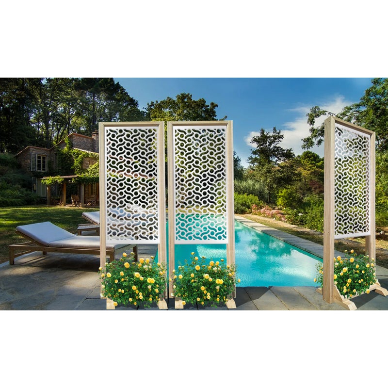 BODIES - Separè - Wolnostojący modułowy ekran - 70x190 cm - Wykonany z drewna i PVC, kolor wewnętrzny BIAŁY