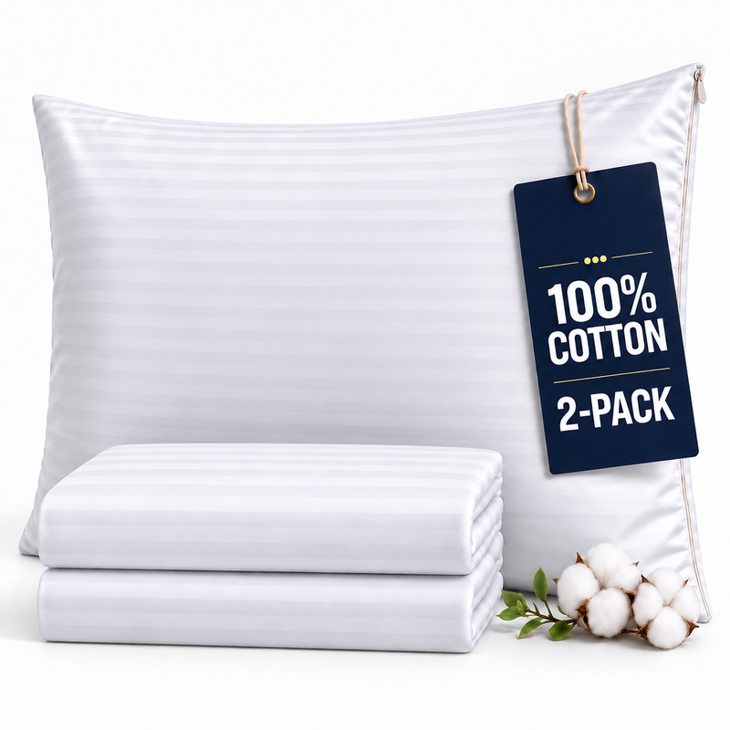 Protège-oreillers 100 % coton, taille Queen – Lot de 2 | Leroy Merlin