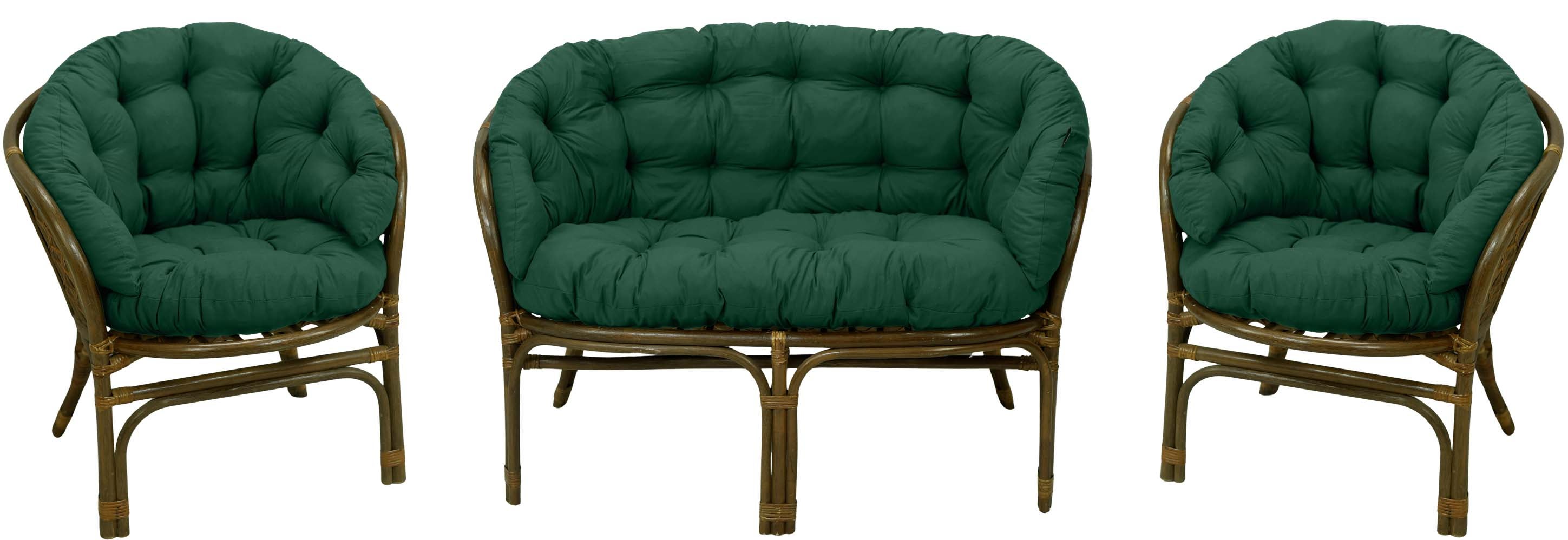 Poduszka na meble rattanowe wiklinowe AMPO zestaw ciemny zielony 1 szt.