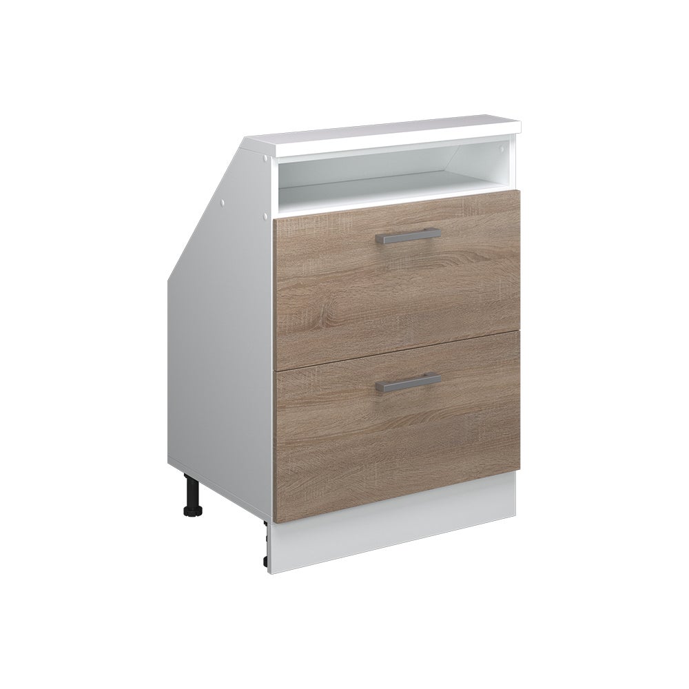 Vicco Szafka kuchenna na dach skośny R-Line, Sonoma, 60 cm z 2 szufladami