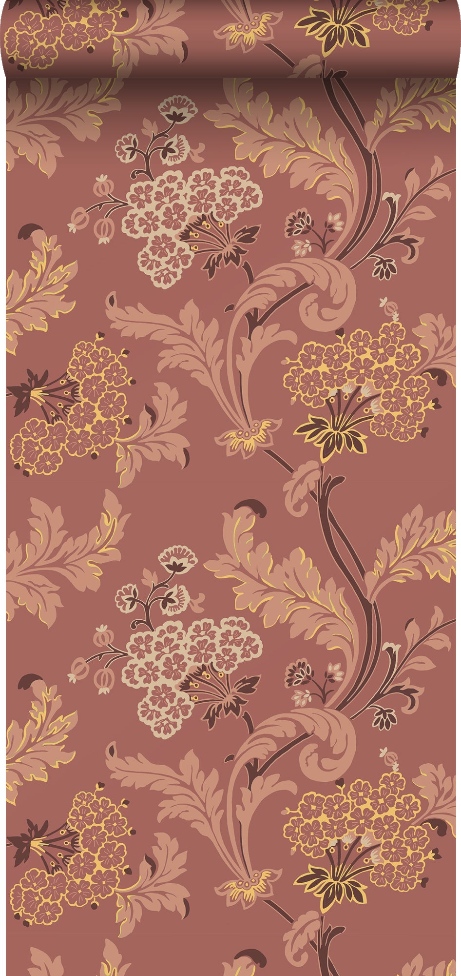 Tapeta kwiaty czerwonym - 53 cm x 10.05 m - DURO