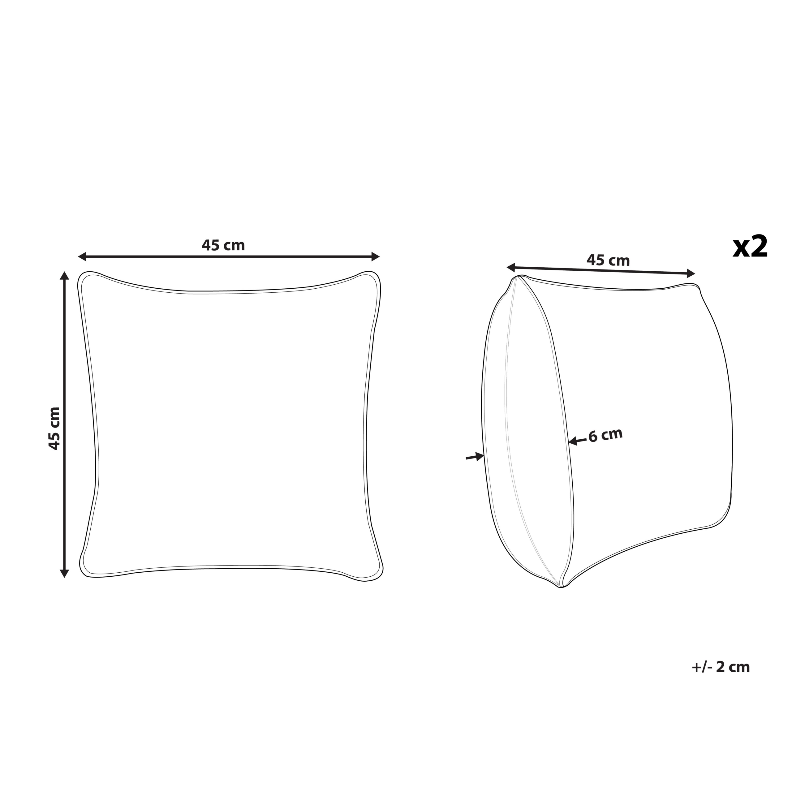 Set di 2 cuscini ARBOR 45 x 45 cm Beige Trama floreale - 3