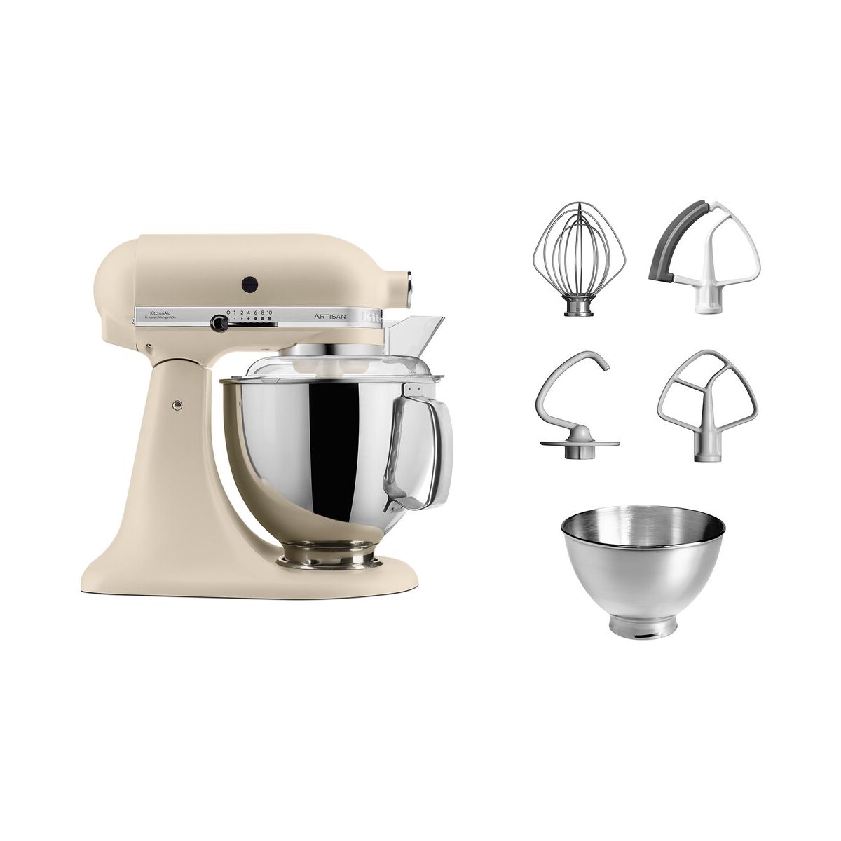 Kitchen Aid Beige Robot De Cocina Kitchenaid Artisan 4,7L 300W Bol Acero Inoxidable 5Ksm175psefl - Imagen 2
