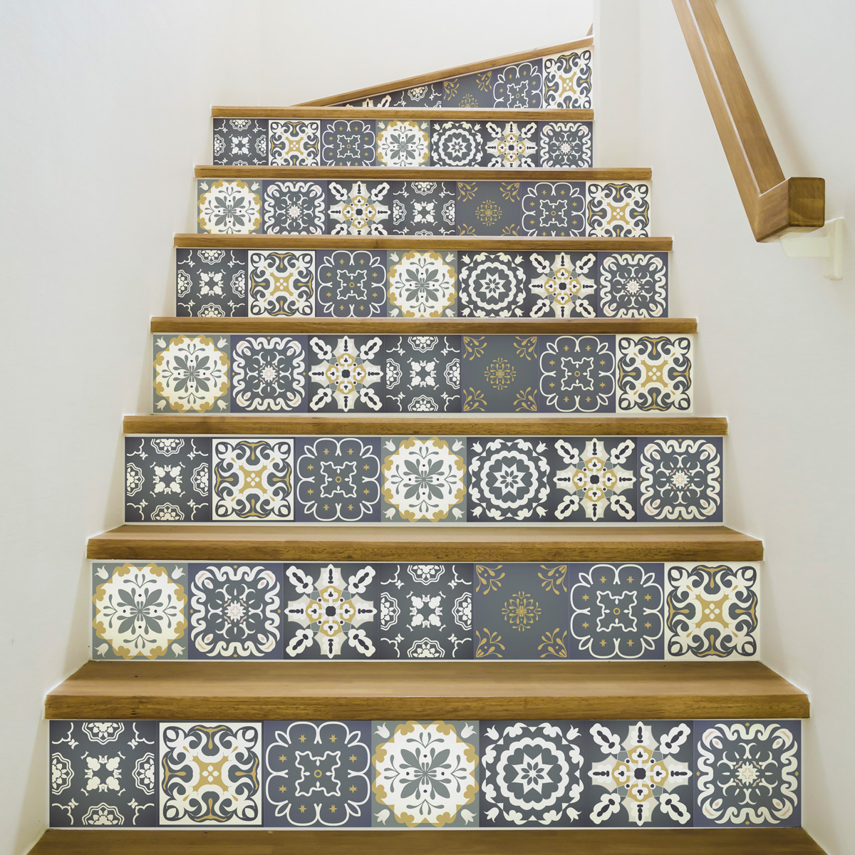 Vinilo escalera otello x 2 - adhesivo de pared - revestimiento sticker mural decorativo - 2tirasde15cmx105cm