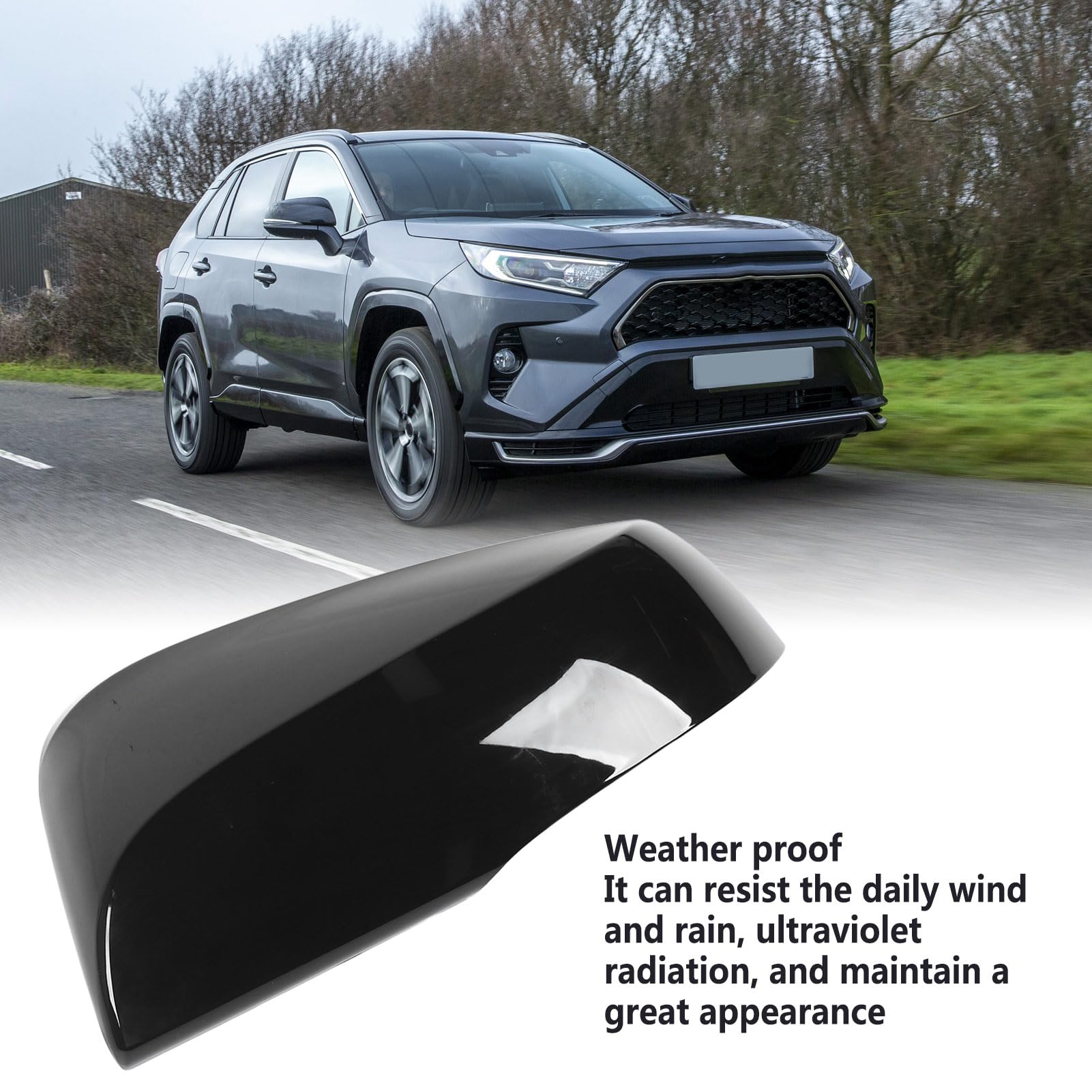 Copertura per specchietto retrovisore in plastica anti-scolorimento, resistente alle intemperie, nera (sinistra OE (87945‑0R150)) - 7