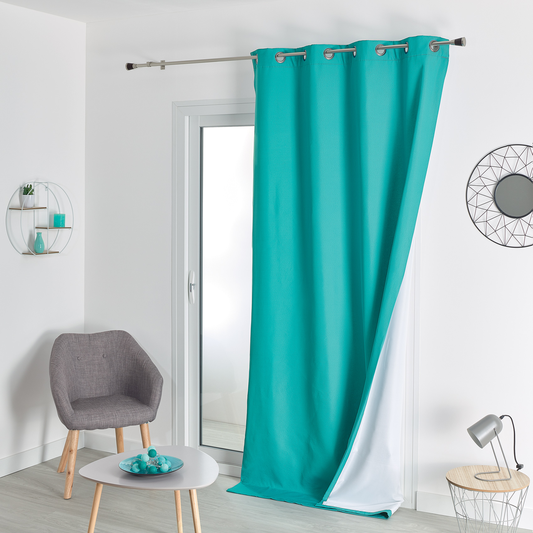 Rideau isolant thermique et phonique uni bleu marine Coloris Bleu marine Taille 140x240cm