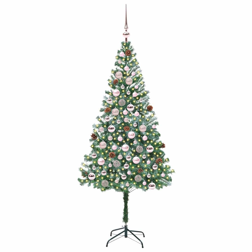 Sapin de Noël | Arbre de Noël artificiel avec 300 LED Vert 180 cm PVC et Acier - 3