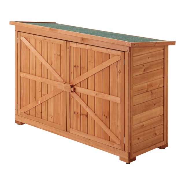 Coffre De Jardin En Bois Macao 130x64x60 Cm - 500L - Anthracite - Traité Anti-intempéries