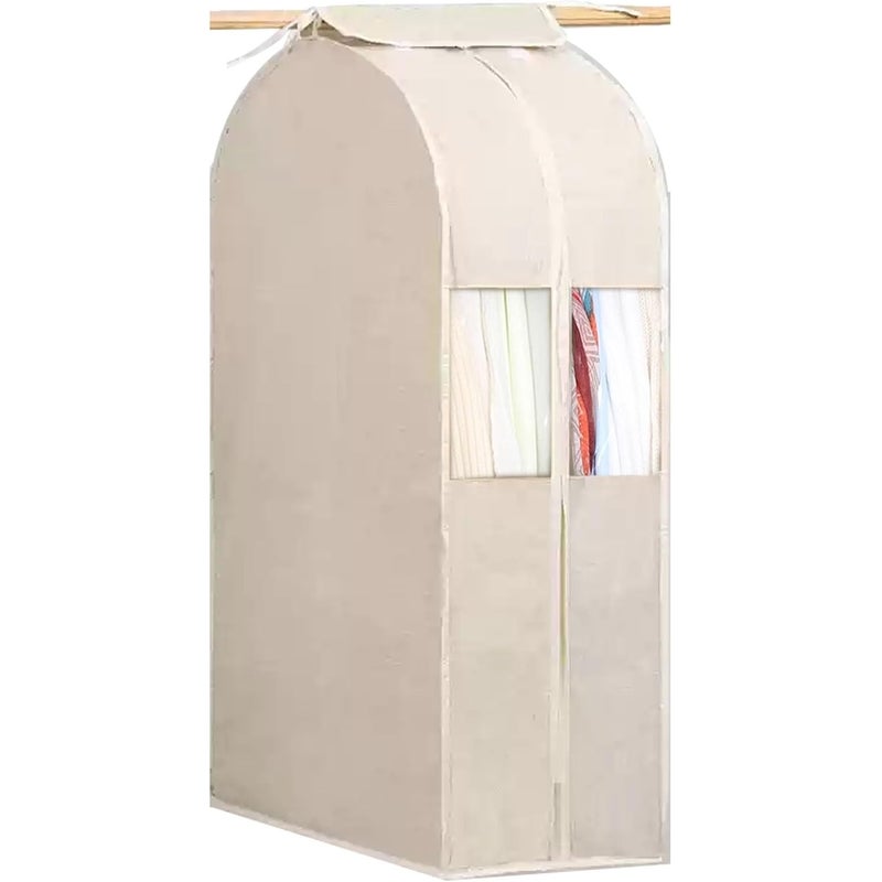 WANGJIANPENGPL Pokrowiec na garderobę, Zapinany na zamek błyskawiczny pokrowiec na ubrania, Przechowywanie w szafie, Beżowy, 60*28*90 cm/24*11*35 cali