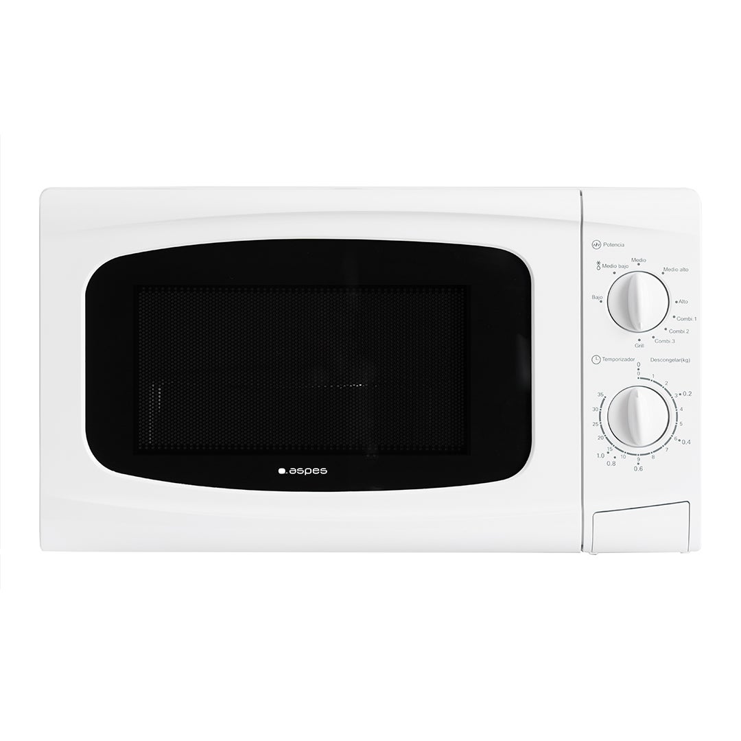 Svan Microondas 20 Litros con Grill Inox SMW2700GX. 700W, Grill 1000W, 9 Programas, Modo Descongelación, Revestimiento Interior, Fácil Limpieza, Temporizador 35min