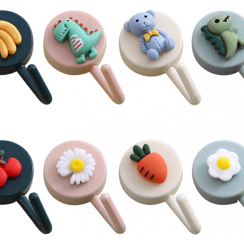 Haczyki na klucze Haczyki samoprzylepne Haczyki dekoracyjne, urocze owoce, zwierzęta, warzywa Moneta ścienna, na wieszaki, haczyki grzebieniowe