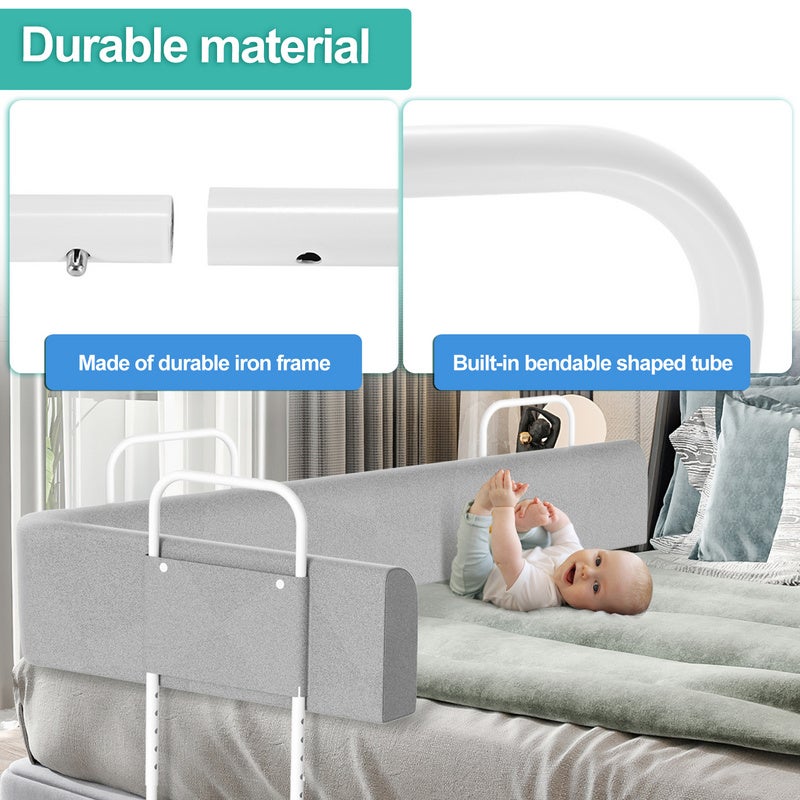 Barandilla de cama Protección contra caídas de la cama - 150 cm - Regulable en altura, deformable - 4
