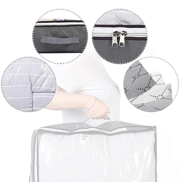 Sac de rangement sous le lit 75l, boîte de rangement à tiroir de couverture, organisateur de vêtements, organisateur de couette anti-poussière - 4