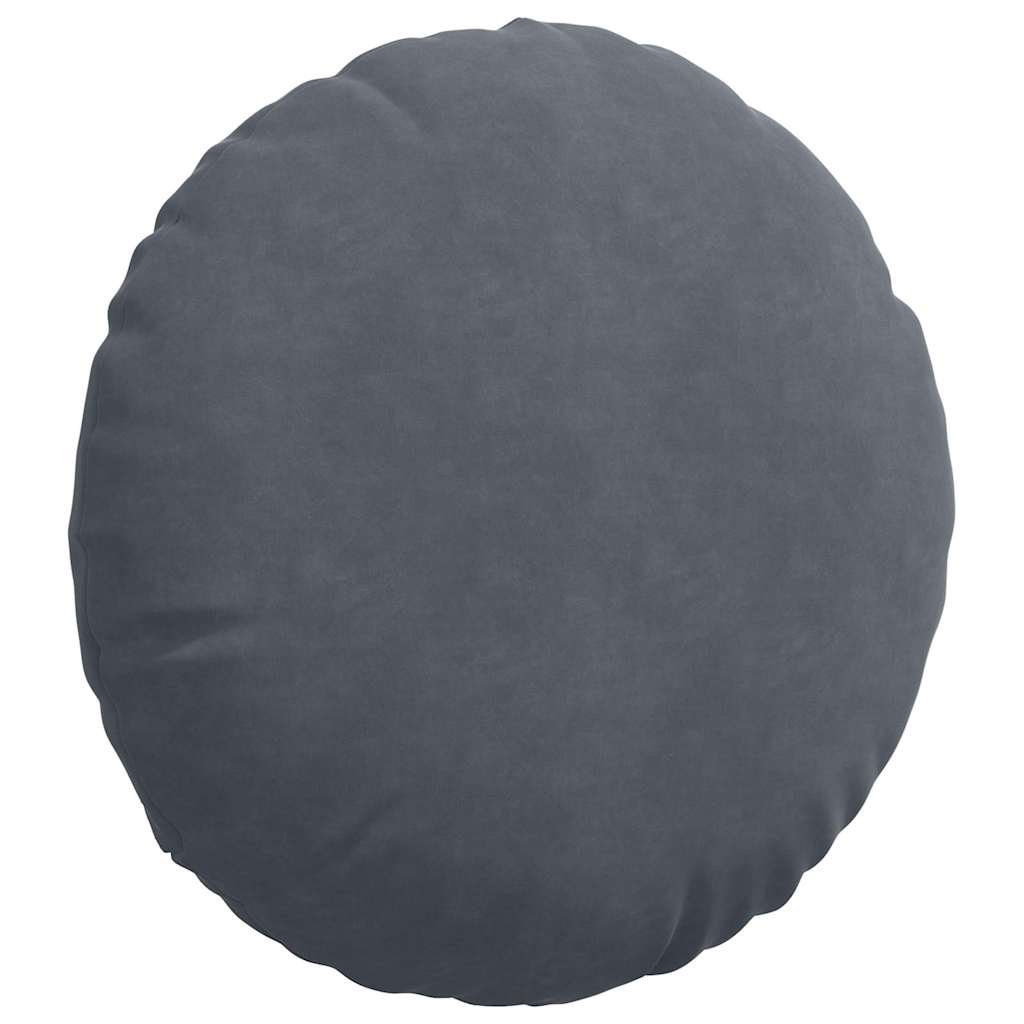 Cojines de asiento, 2 unidades, gris oscuro, Ø 40 x 13 cm, terciopelo - 5