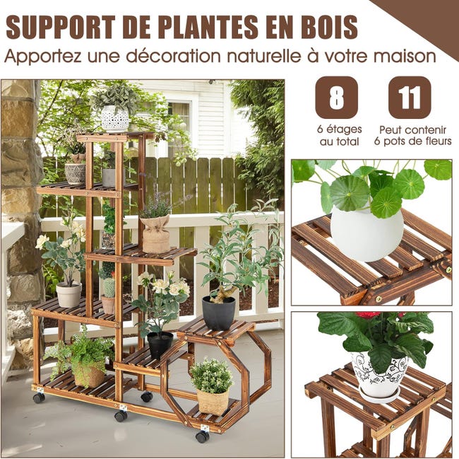 SUPPORT EN BOIS Pour Pot De Fleurs Nordique Acajou Pots Plantes EUR 21 SUPPORT EN BOIS Pour Pot De Fleurs Nordique Acajou Pots Plantes EUR 21
